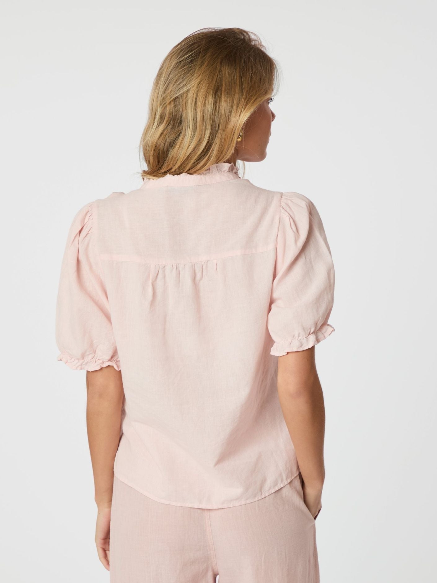 Odesa Linen Blouse Rose Smoke - Blush