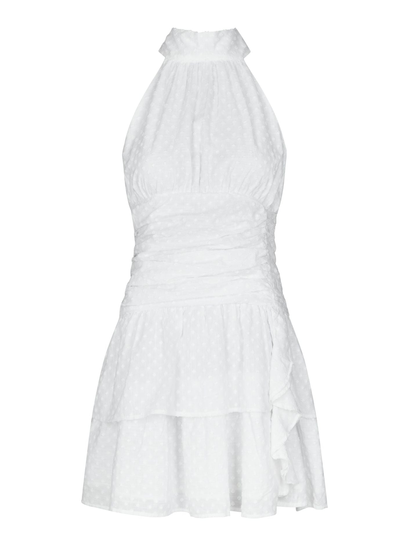 Amaris Dobby Dress White - White