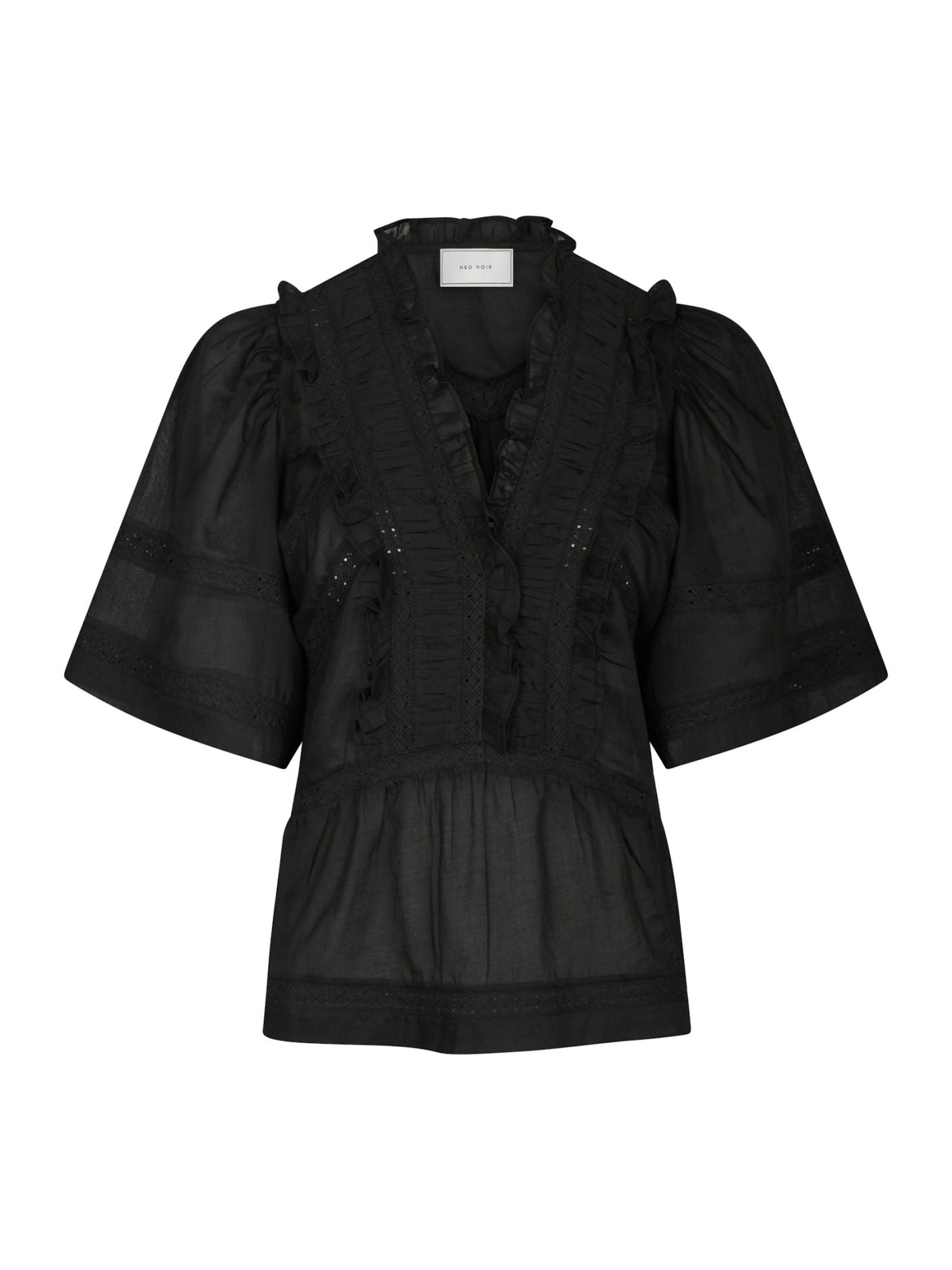 Evienne S Voile Top Black - Black