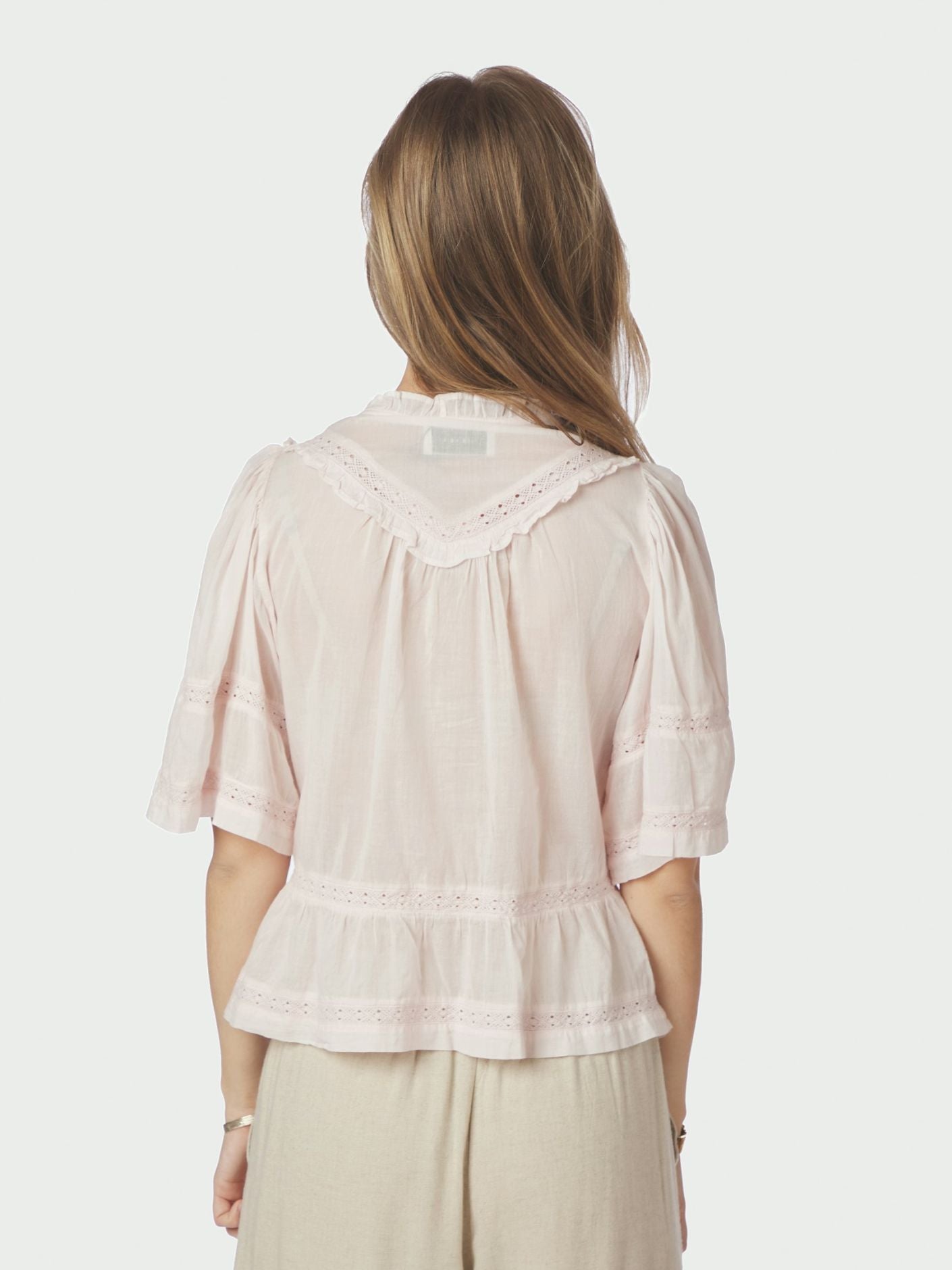 Evienne S Voile Top Light Pink - Pink