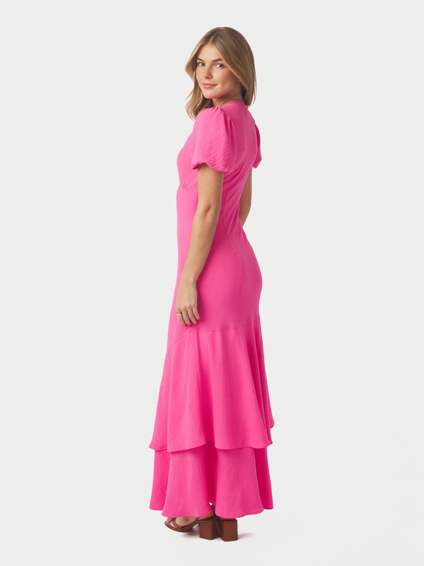 Dariah Structure Solid Dress Pink - Pink