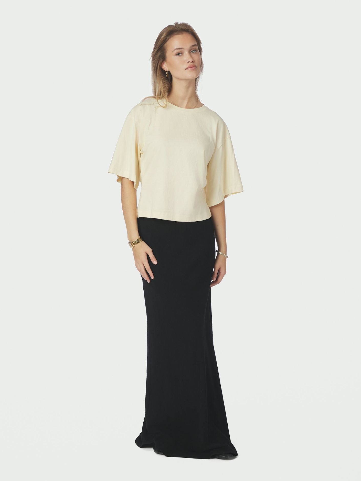 Asha Knit Tee Butter Yellow - Cream