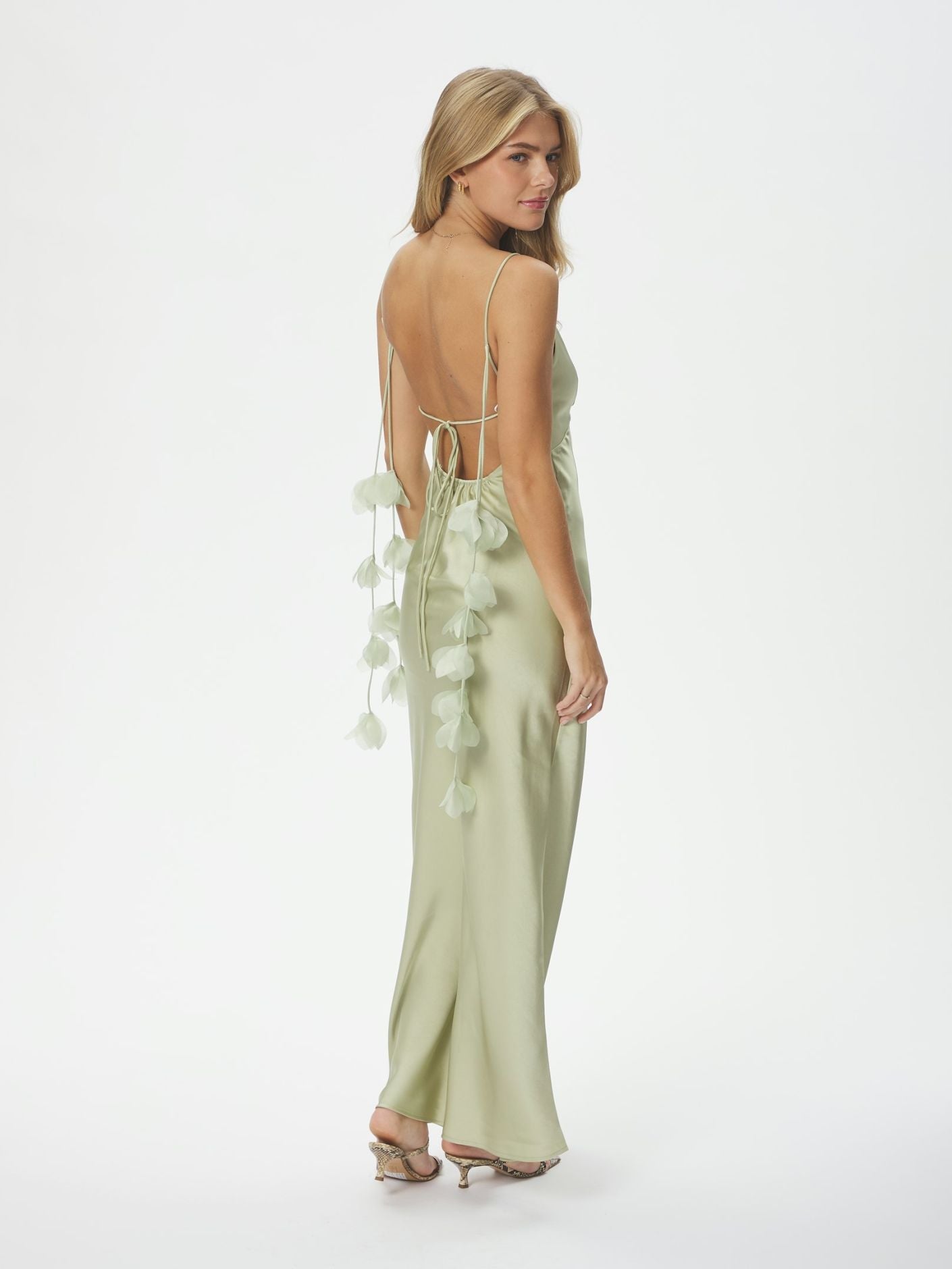 Colly Heavy Sateen Dress Mint Green - Sage