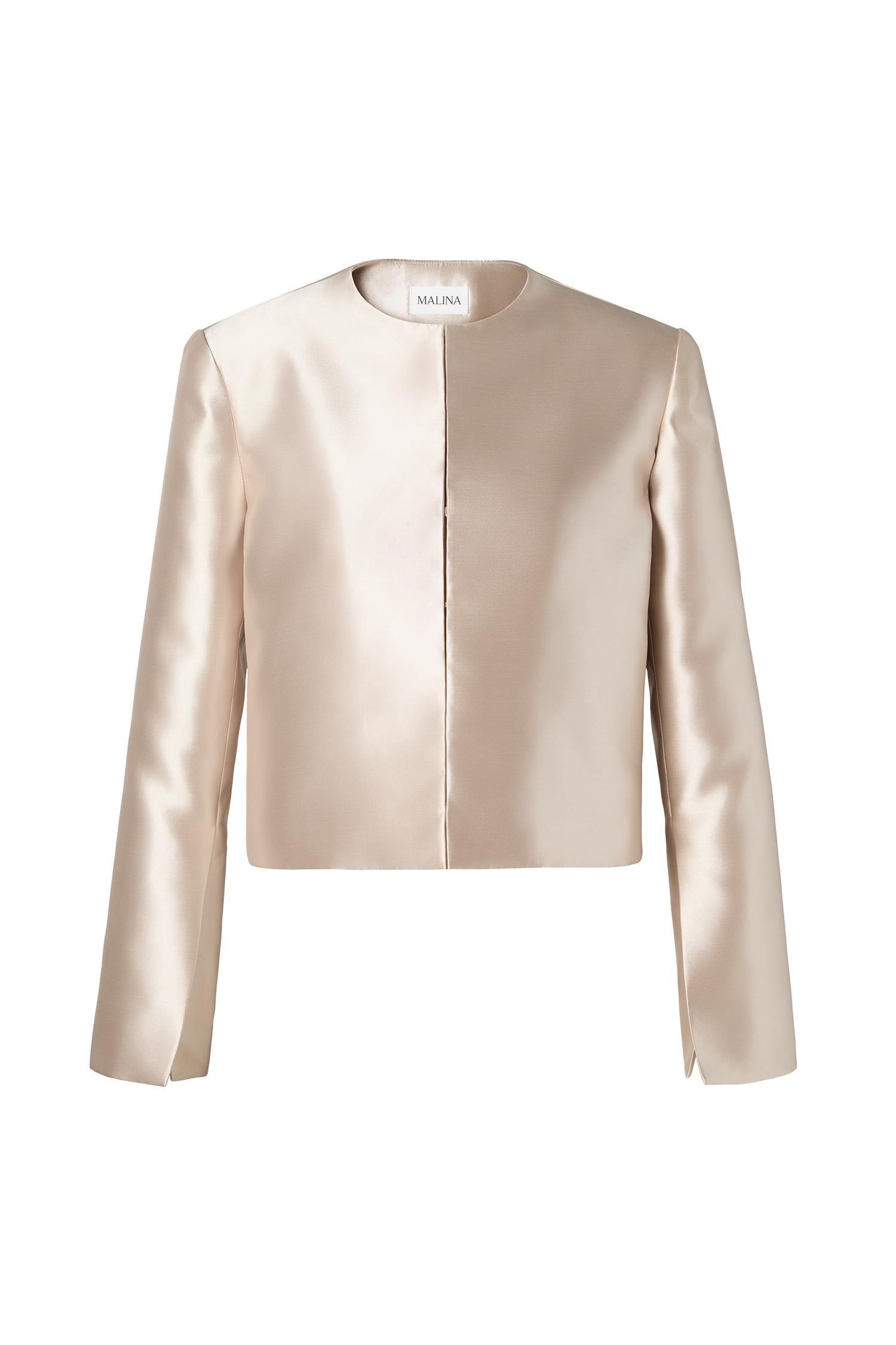 Ruthie Cropped Long Sleeve Blouse Soft Beige - Beige