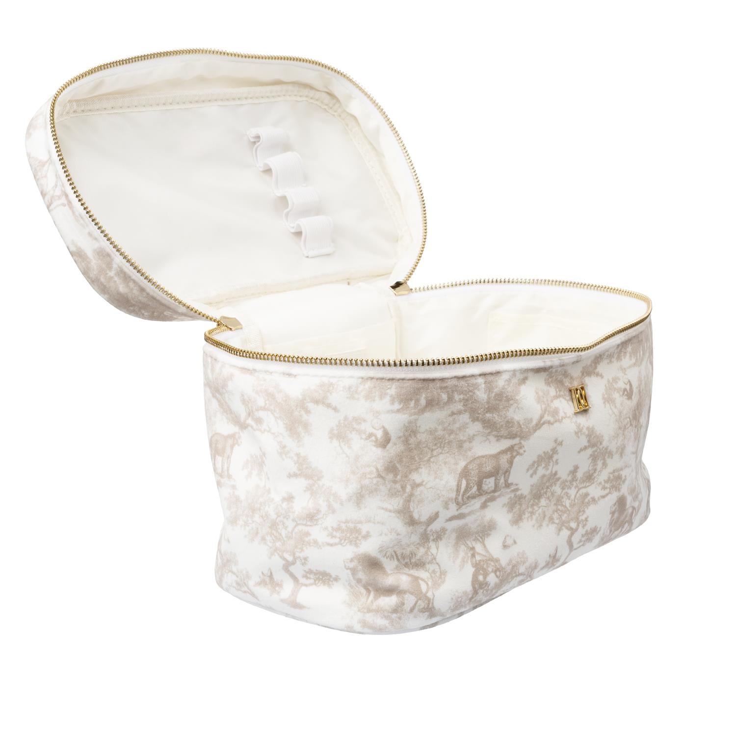 Velvet Vanity Bag Large Sand Savannah Pattern - Beige