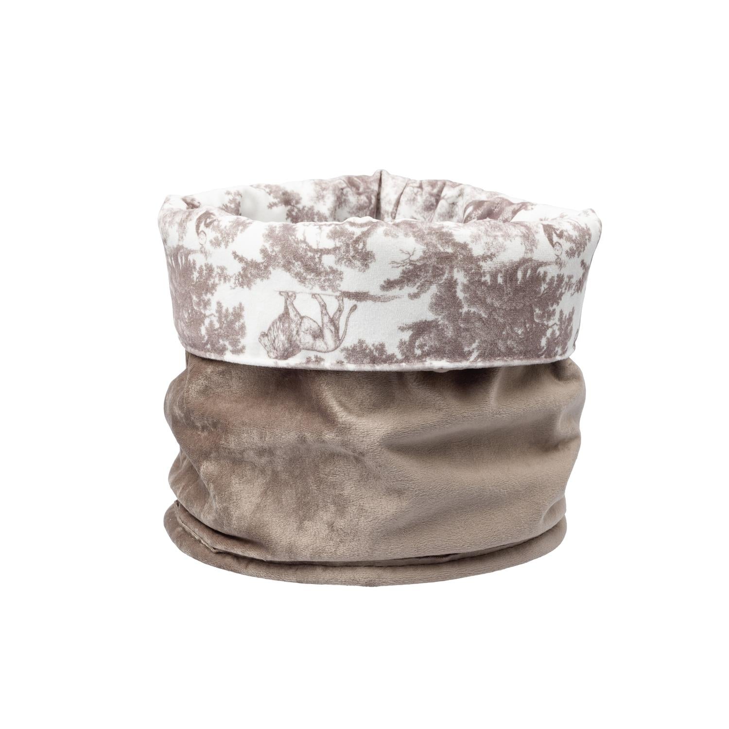 Beauty Basket Warm Taupe Savannah Pattern - Beige