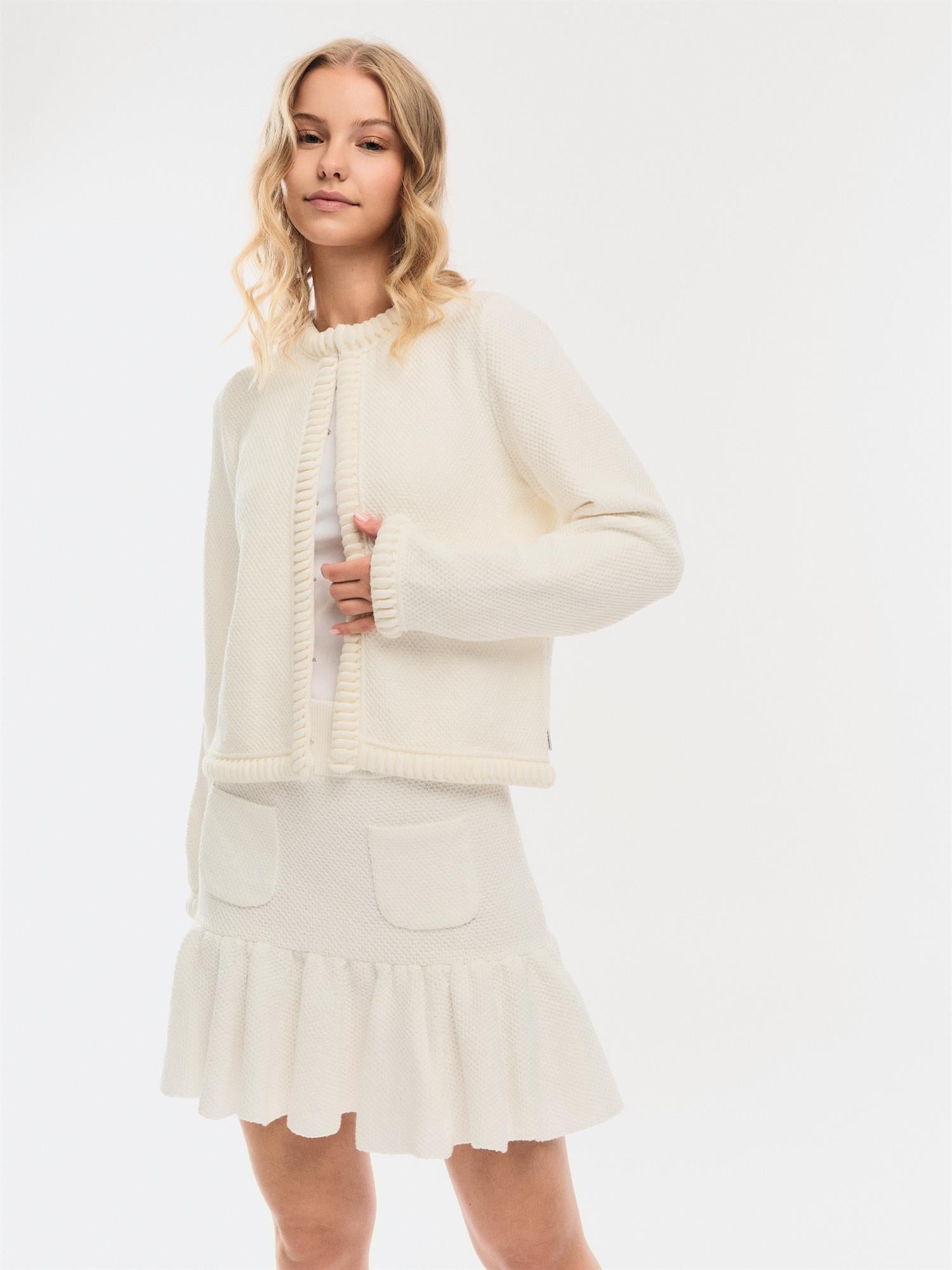 Claire Cotton Cardigan White - White