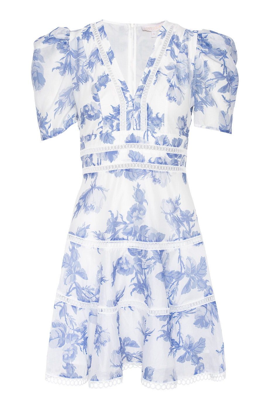 Emie Mini Dress Bluebell Bliss - White