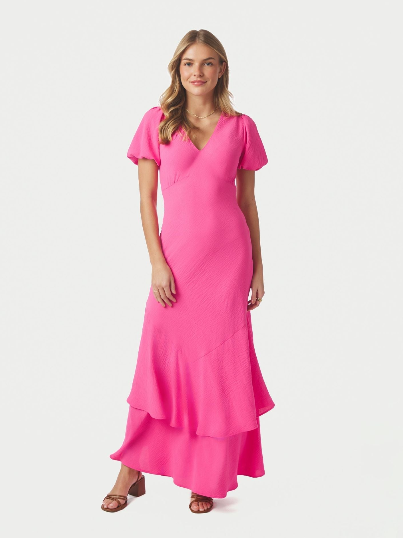 Dariah Structure Solid Dress Pink - Pink