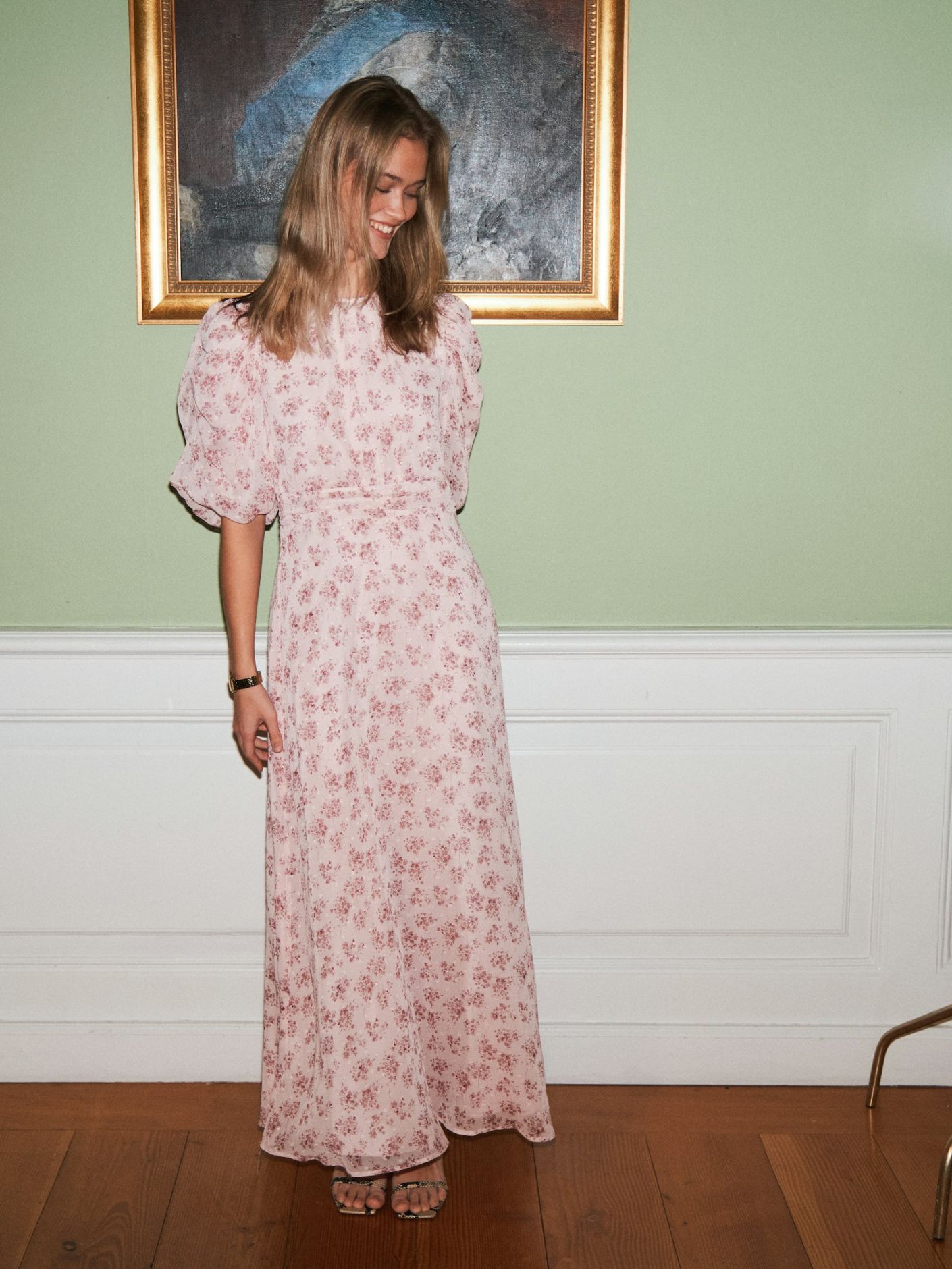 Kikka Chiffon Flower Dress Rose - Pink