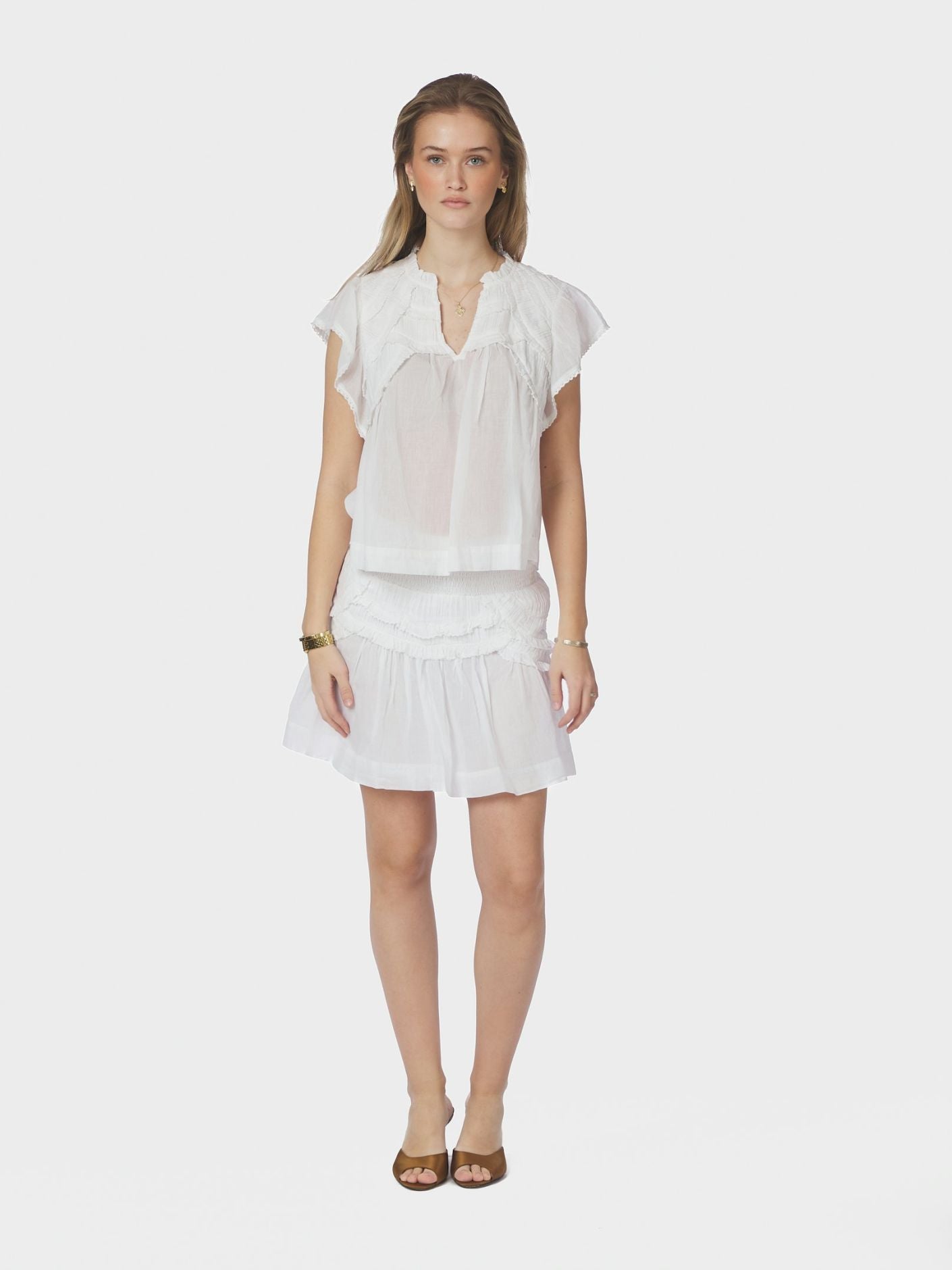 Maliah S Voile Skirt White - White