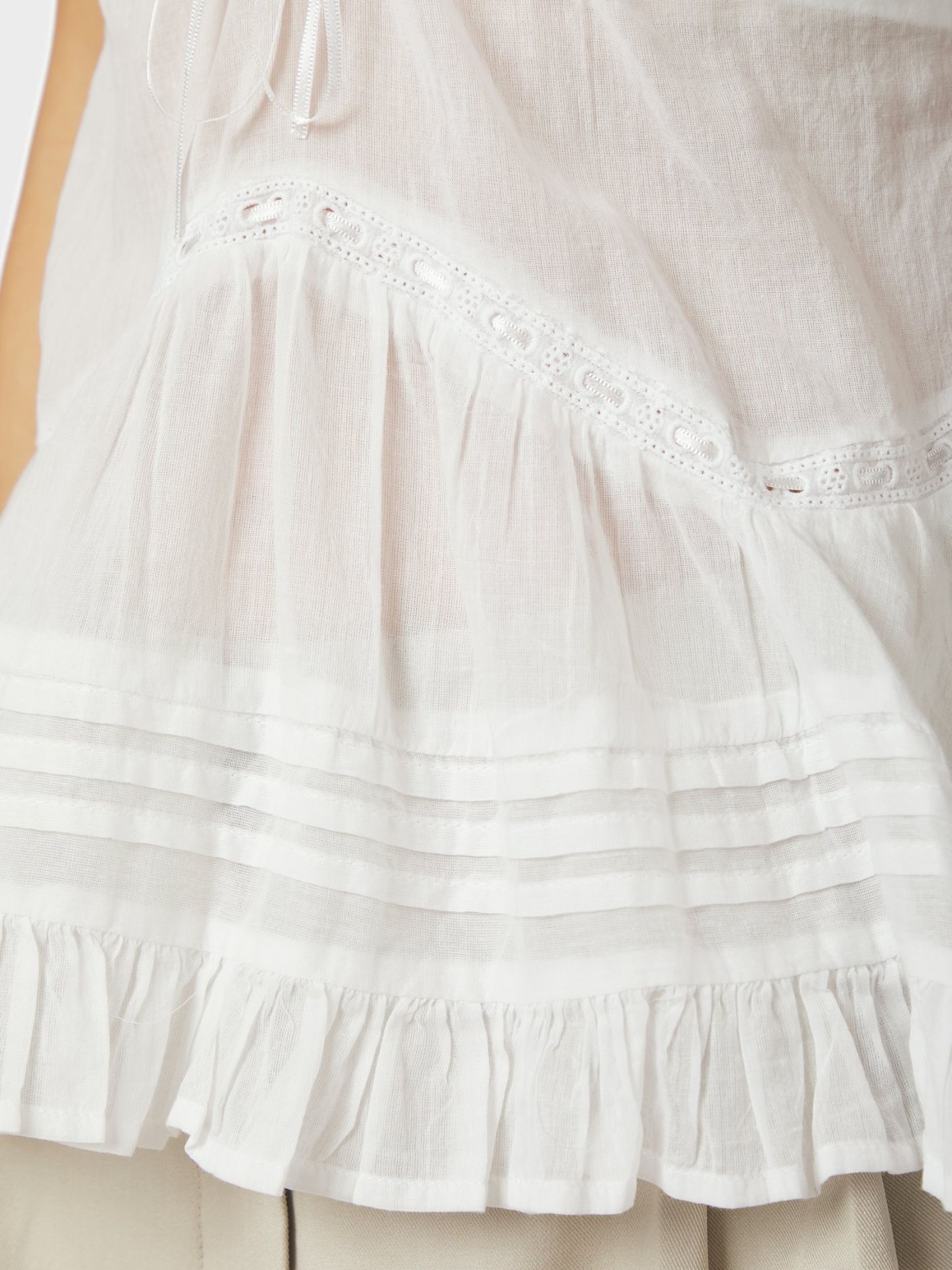 Elvena S Voile Top White - White