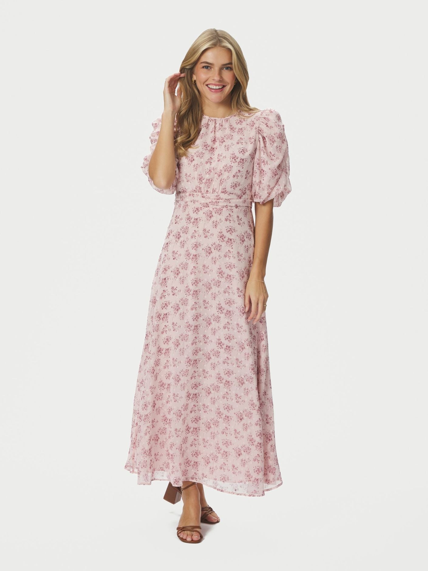 Kikka Chiffon Flower Dress Rose - Pink