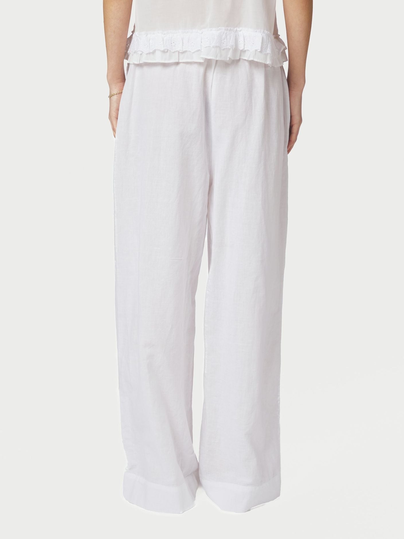 Heifa linen pants white - White