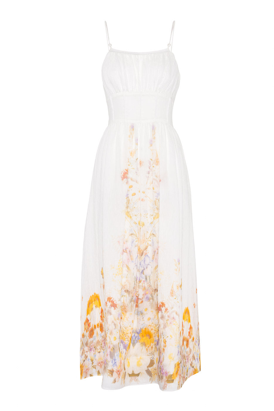 Bernadotte Midi Dress Misty Garden - White