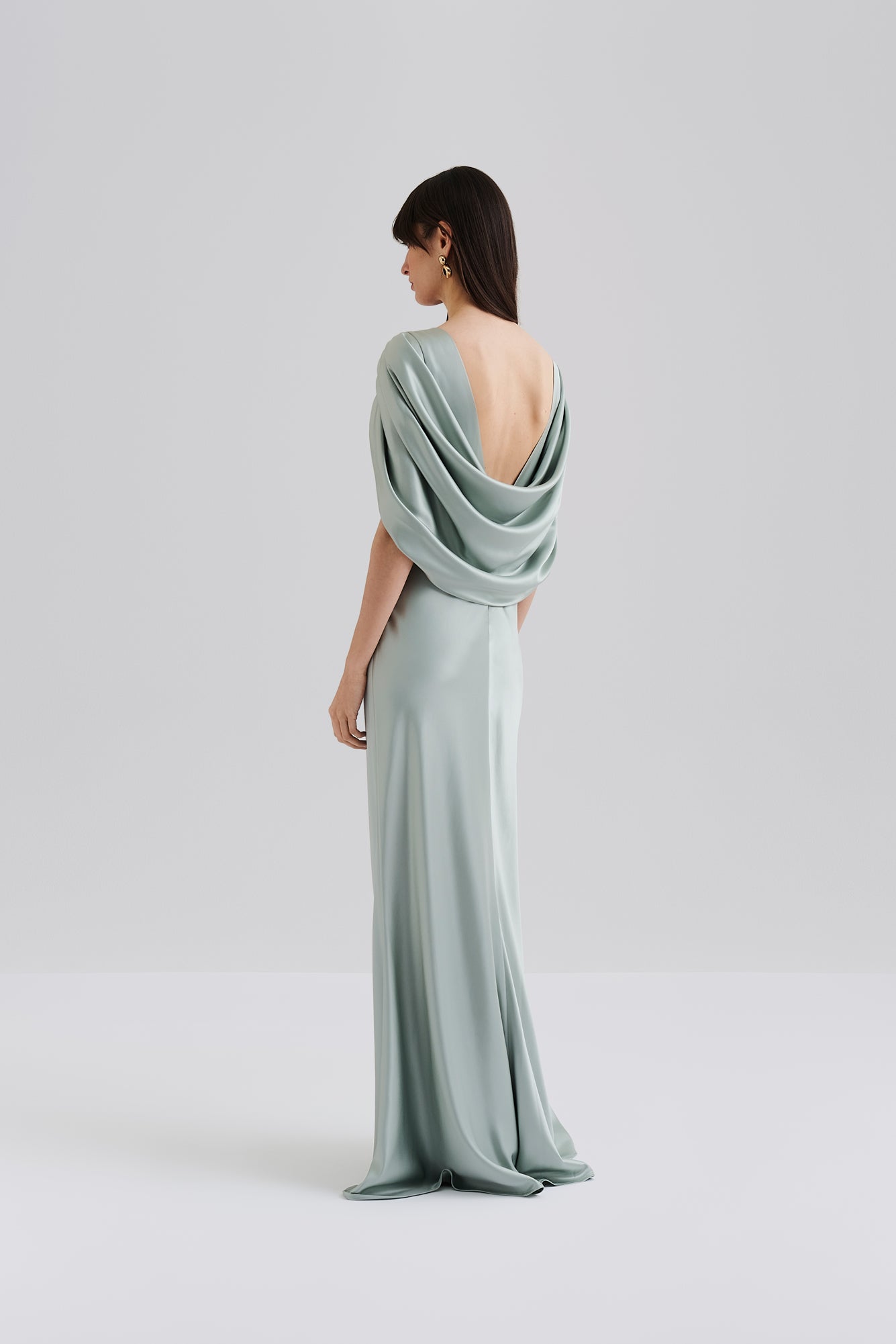 Louise Draped Back Maxi Dress Sage - Sage
