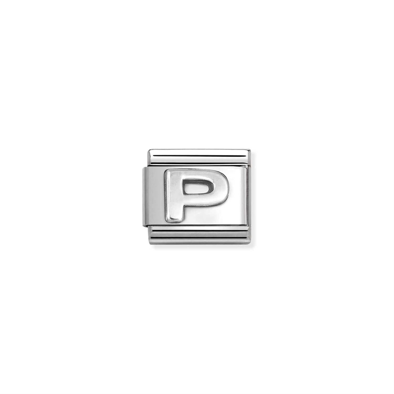 Letter P Silver Charm - Silver