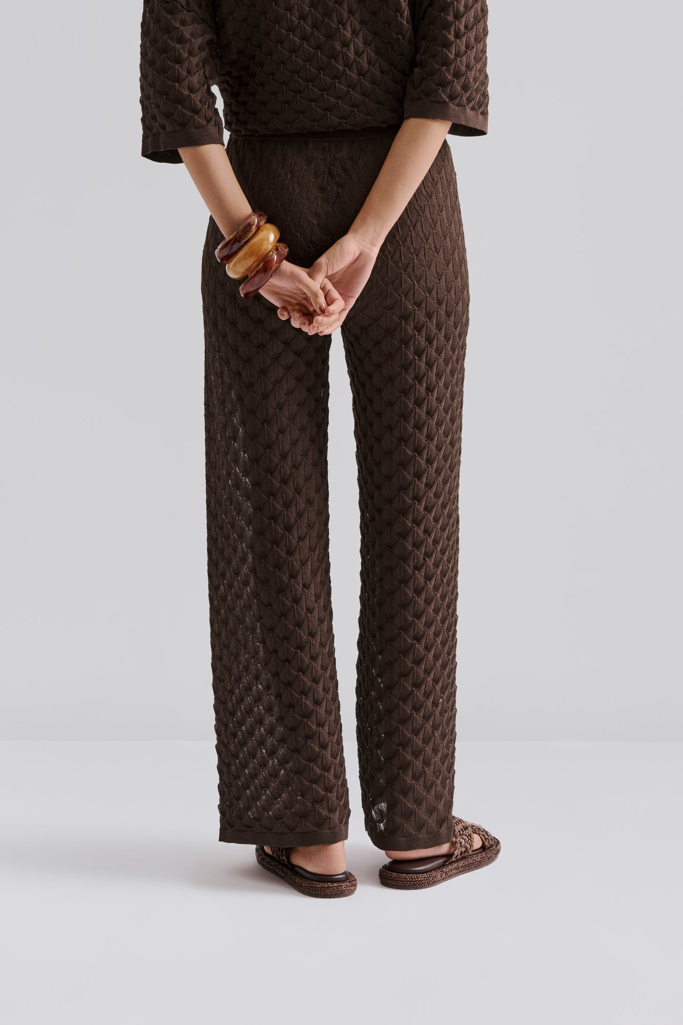 Alissa Knitted Pants Chocolate - Chocolate