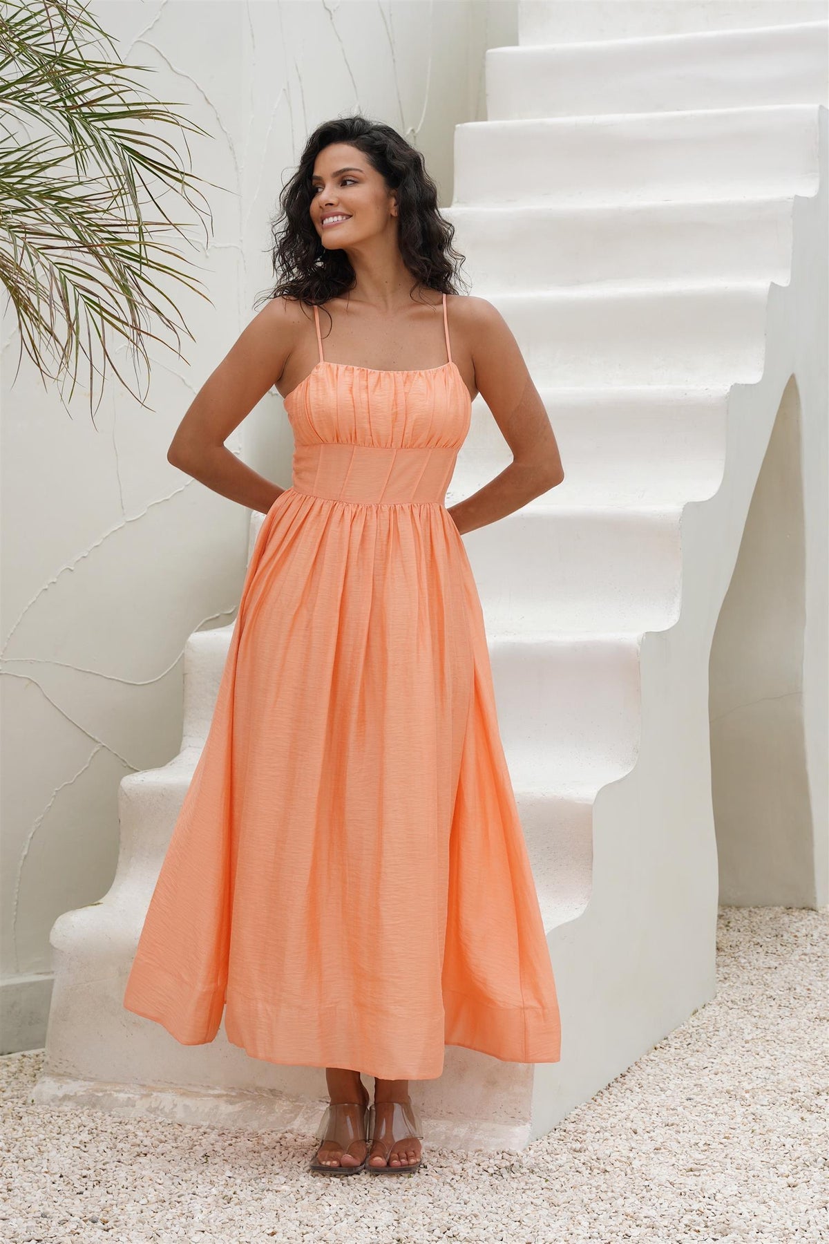 Bernadotte Midi Dress Apricot - Pink