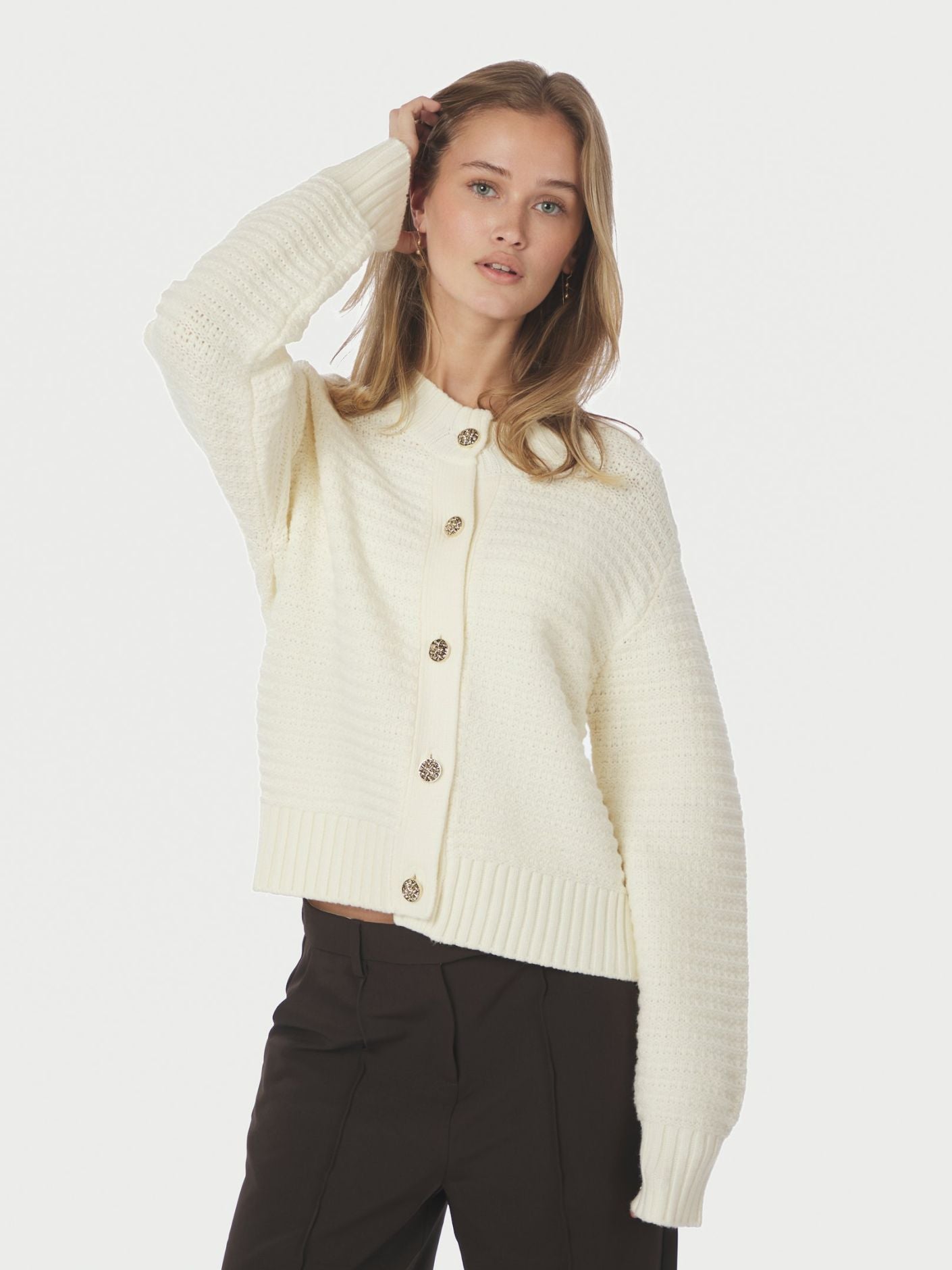 Kamilli Knit Cardigan Creme - Cream