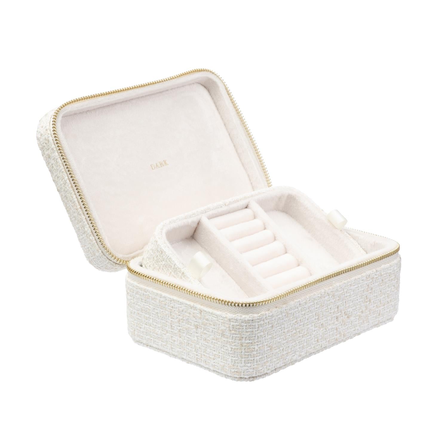 Tweed Jewellery Box Off White w/ Sand - Off-White