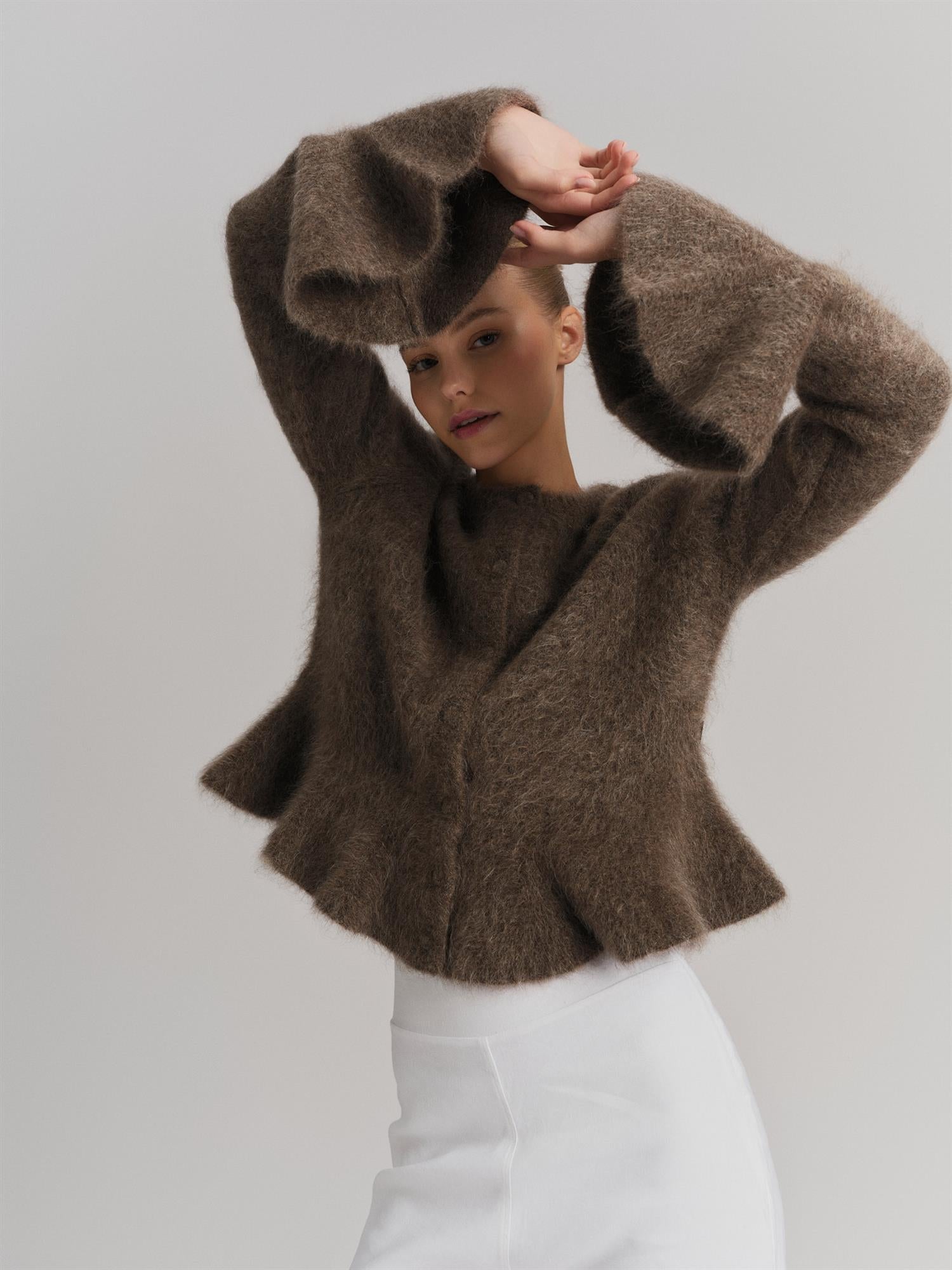 Maren Chunky Cardigan Brown - Chocolate