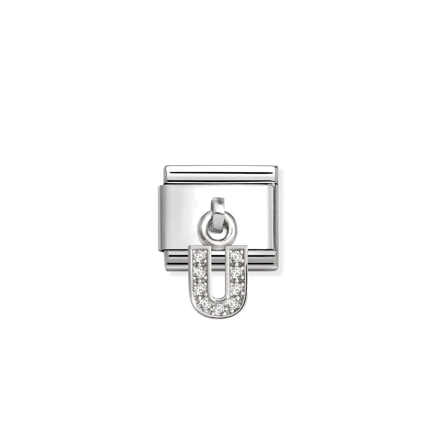 Charm Letter U - Silver