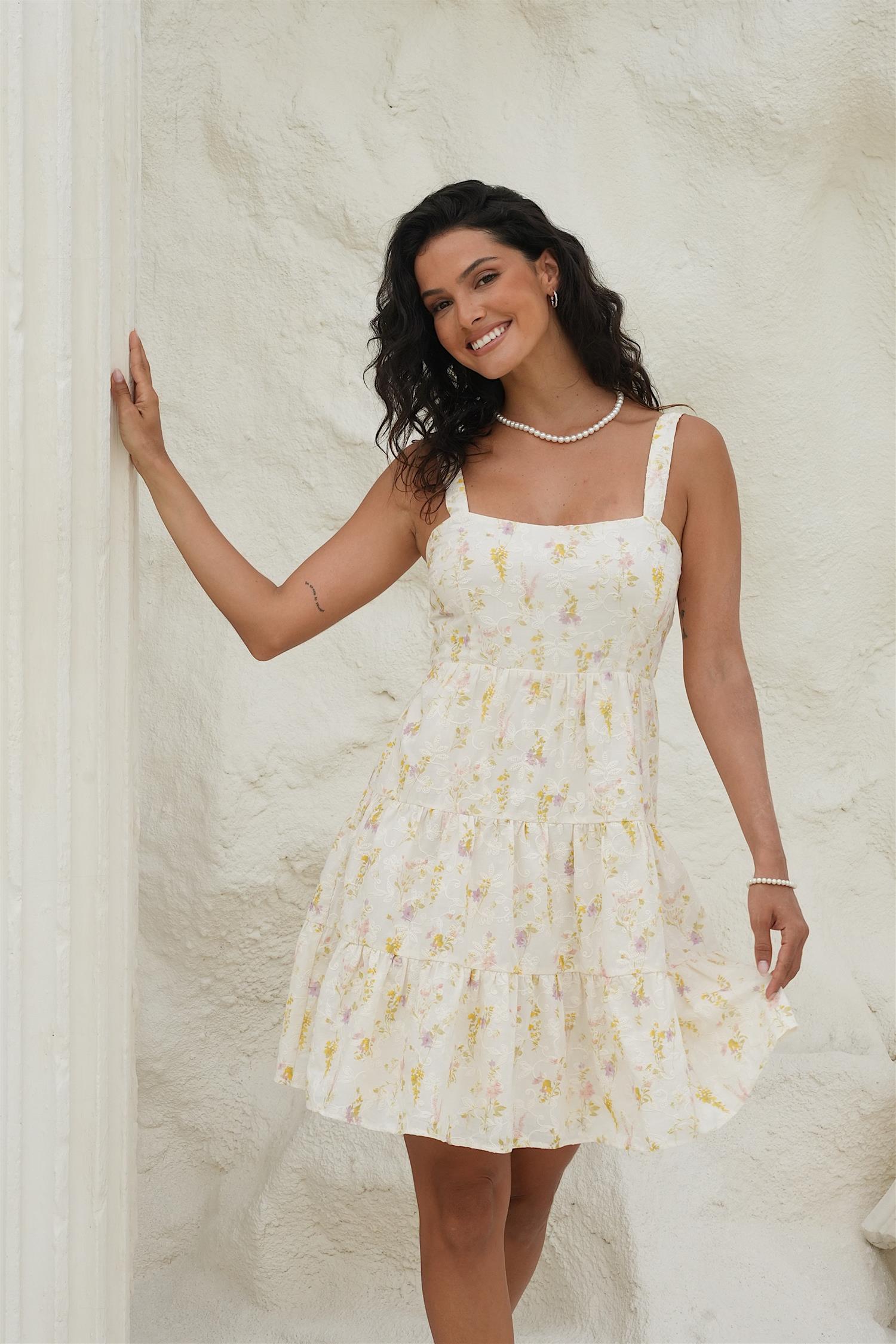 Amaya Mini Dress Midsummer - White