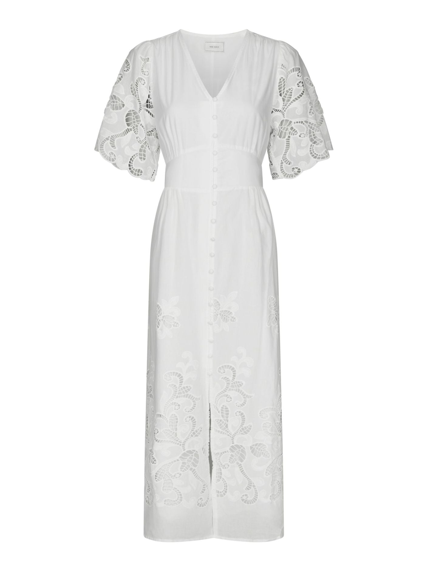 Lunette Emb Dress White - White