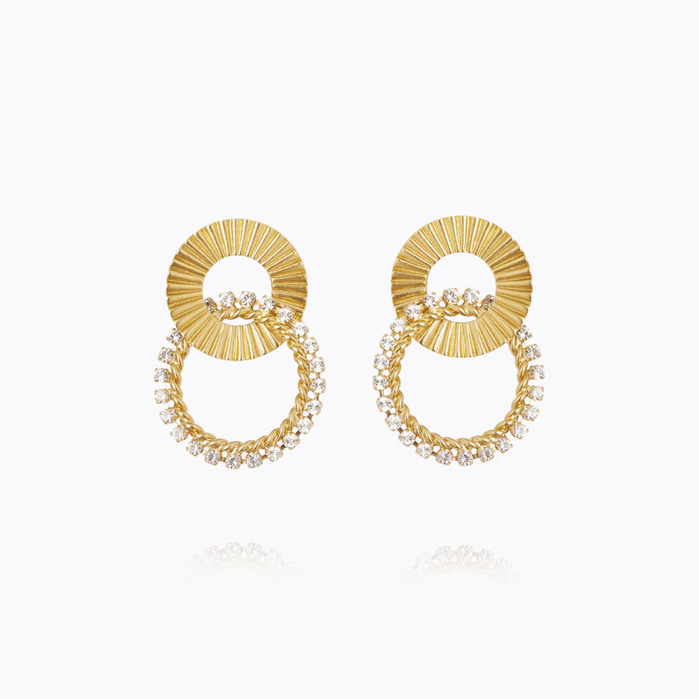 Gianna Earrings Gold Crystal - Gold