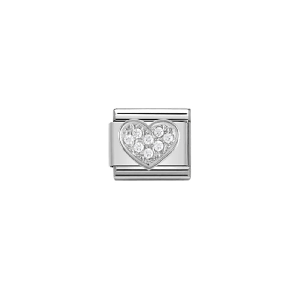 Cubic Zirconia Heart Silver - Silver