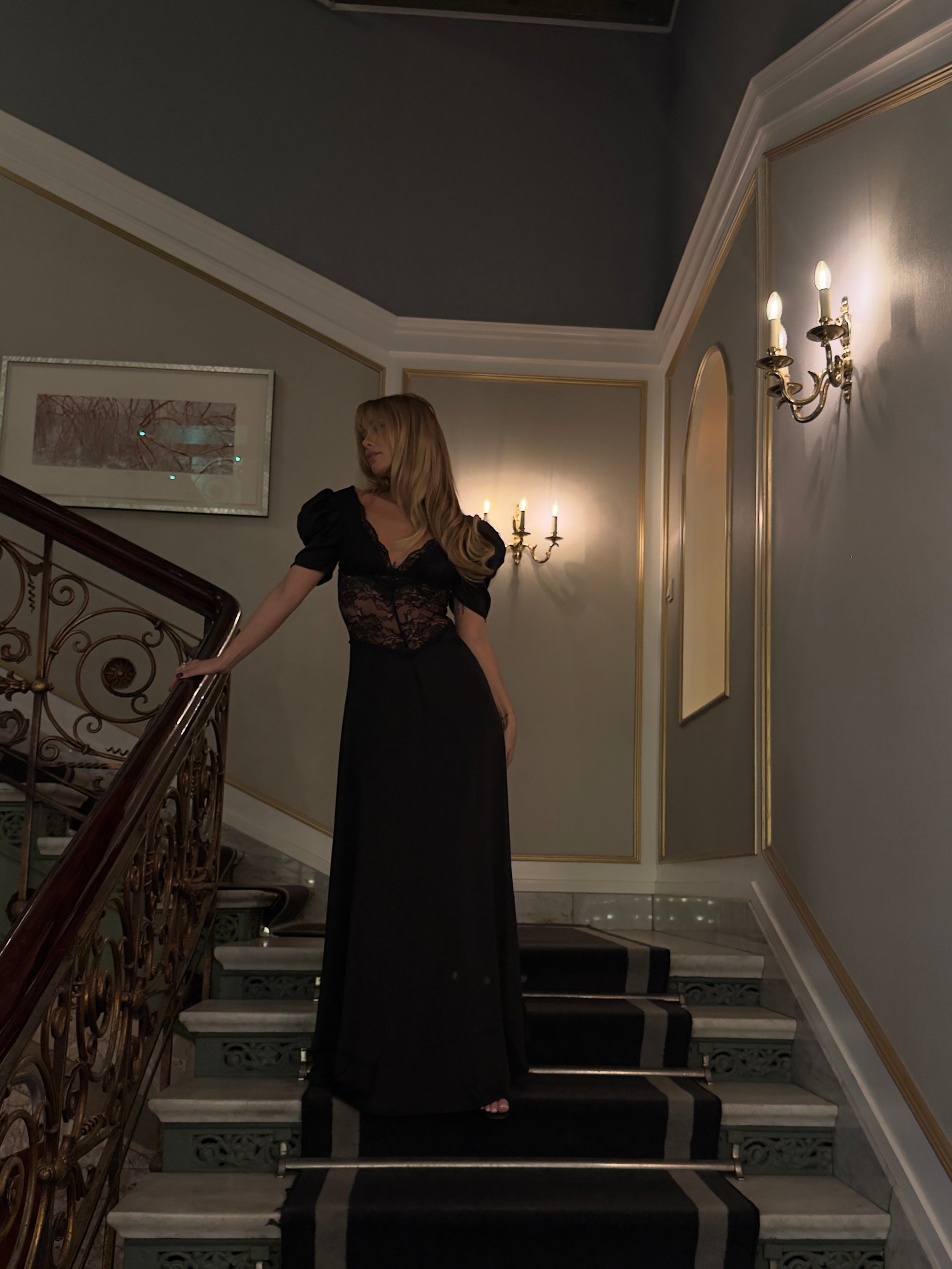 Francis Lace Maxi Dress Black - Black
