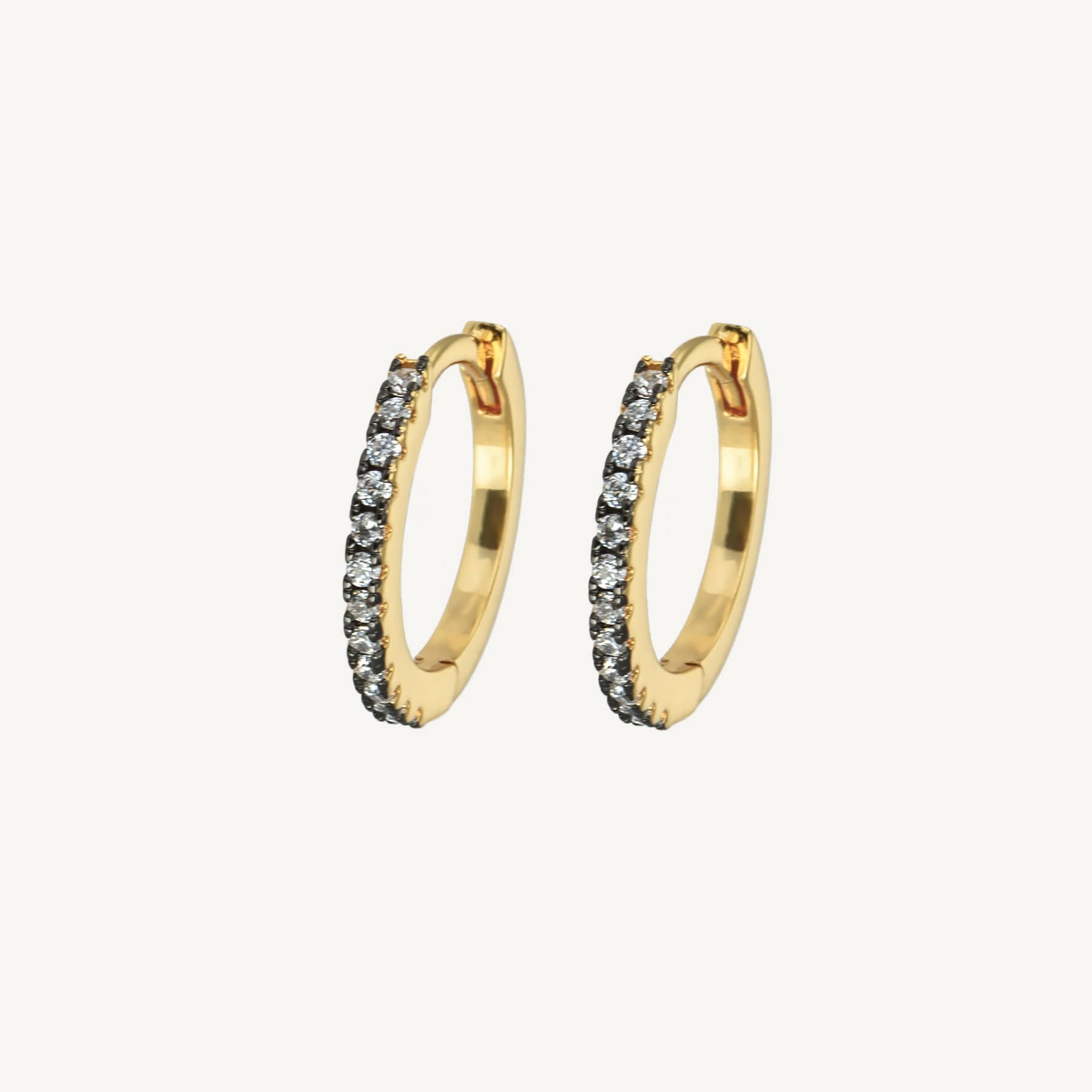 Medium Hoops Ink White - Gold