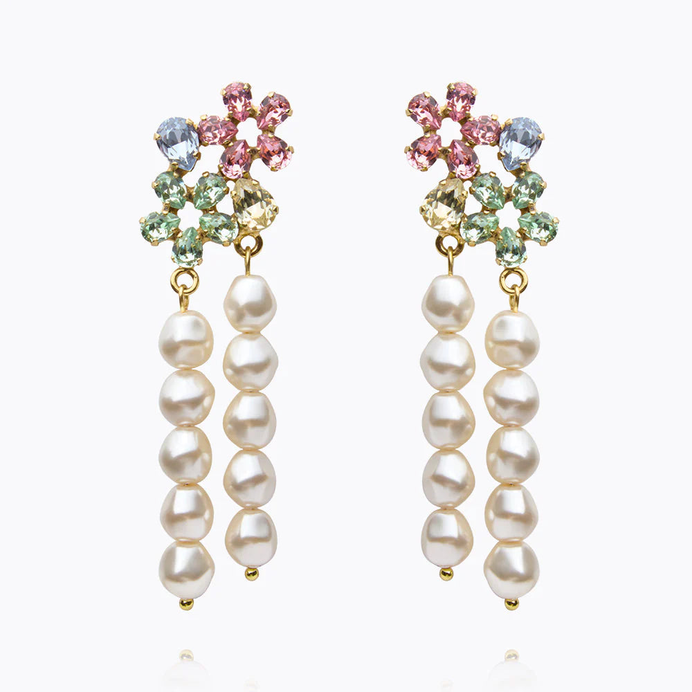 May Pearl Earrings Pastel Combo Gold - Gold