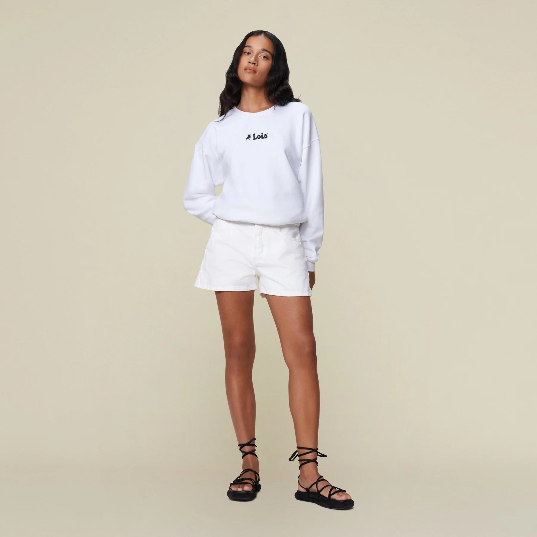 Sandra-C Omaha Light White Denim Shorts - White