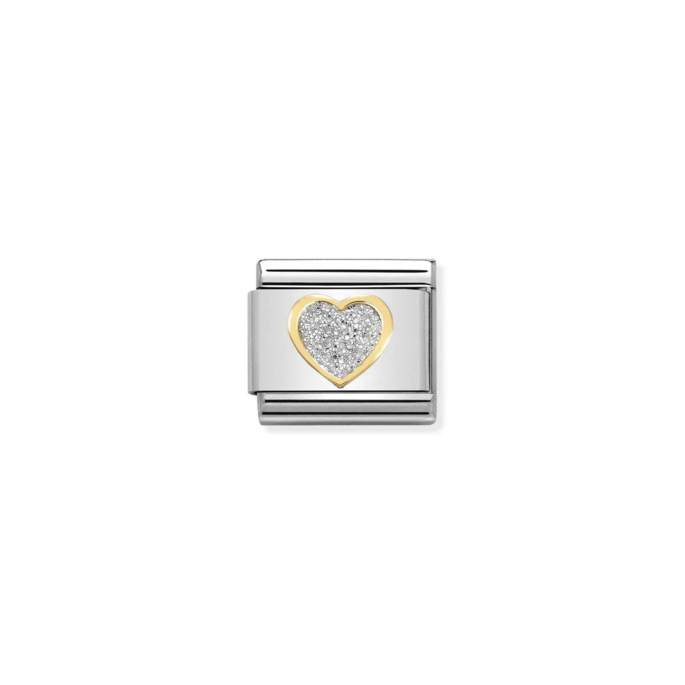 Silver Heart Link Charm - Silver