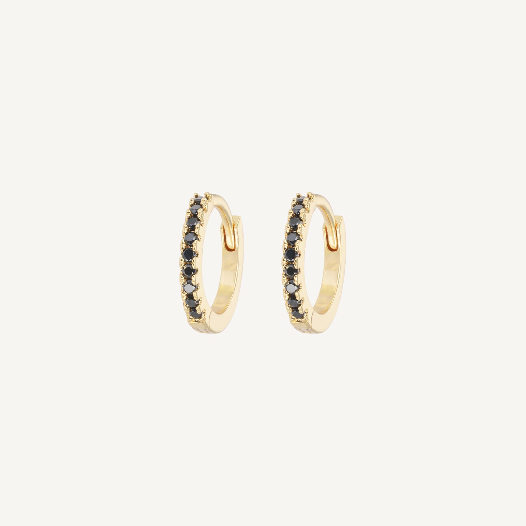 Small Hoops Black - Gold
