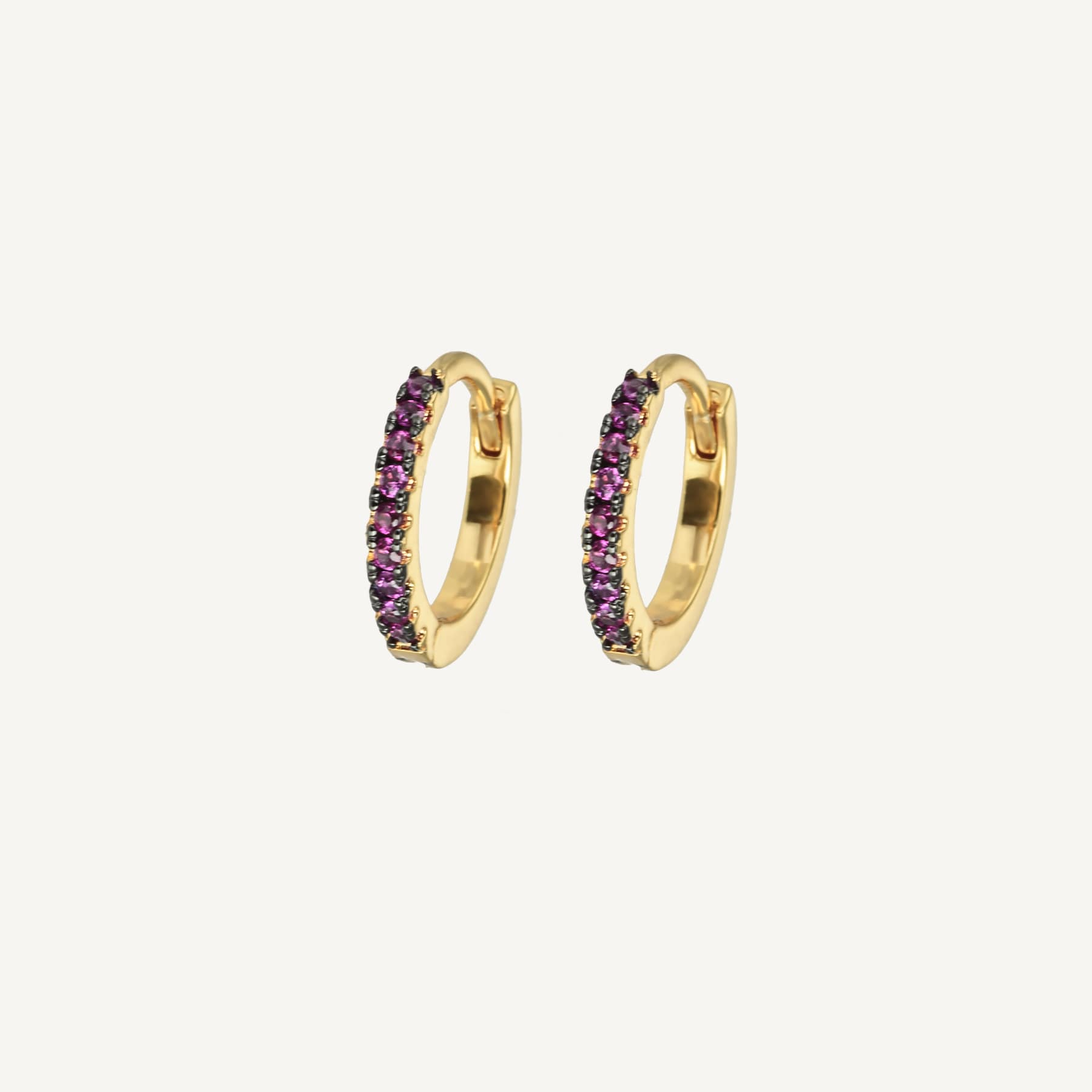 Small Hoops Ink Cerise - Gold
